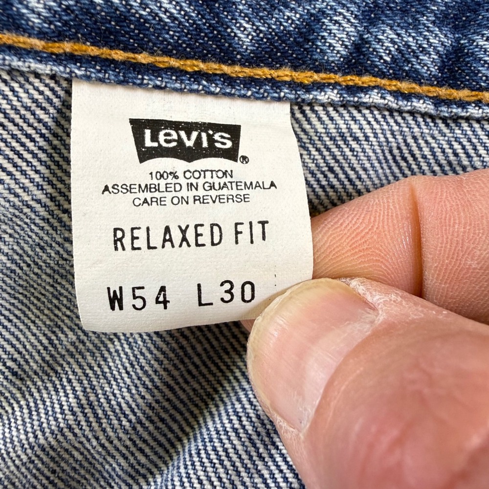VTG Levis 550 Relaxed Fit Jeans Mens 54x30 Blue Denim Orange Tab Vintage 5-Pockt - Picture 7 of 16